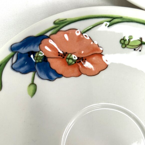 Villeroy & Boch Amapola Espresso Tea Cup & Saucer Set Of 2 Floral Poppy - Picture 11 of 15